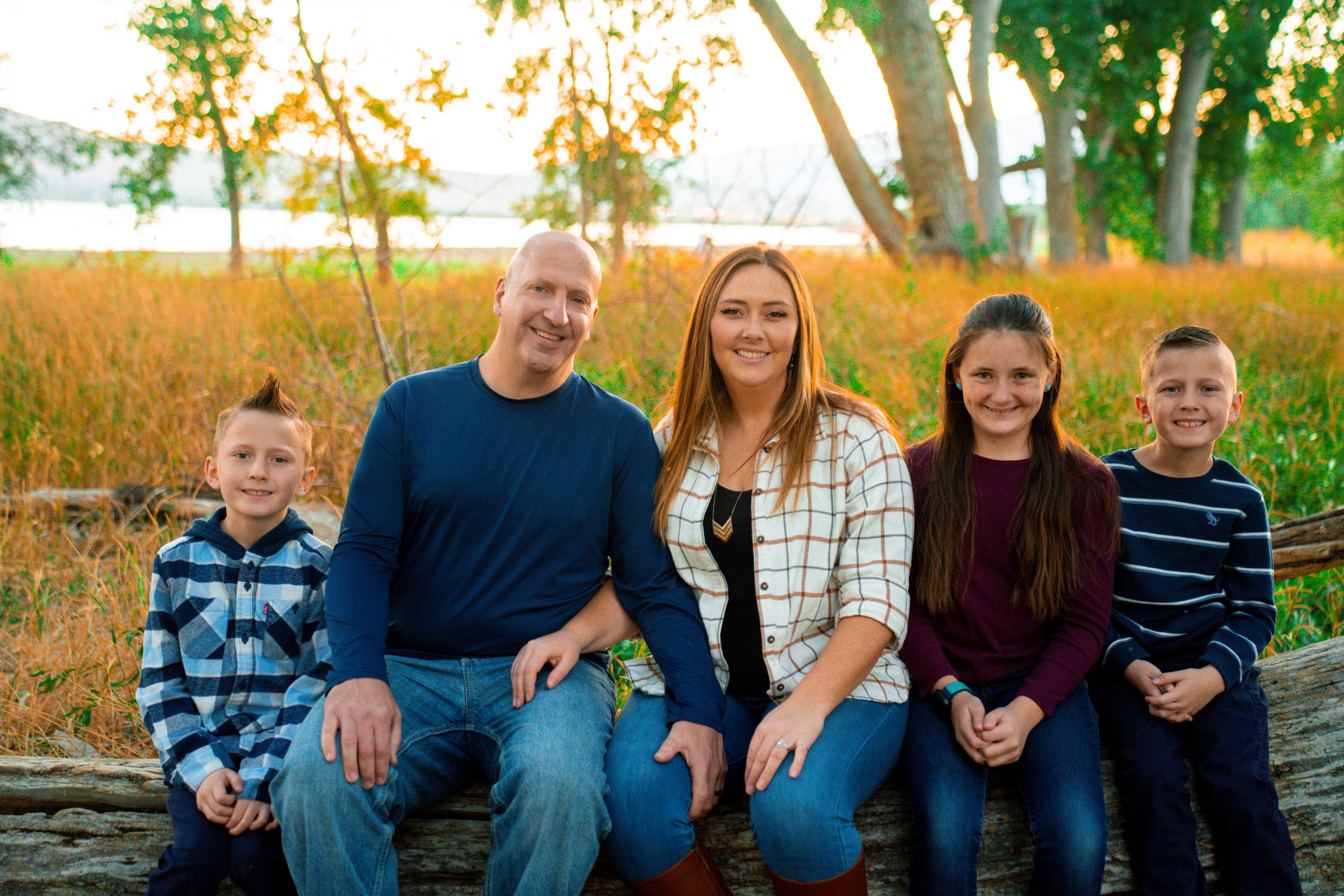 The Madsen family at golden hour